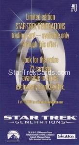Star Trek Generations MBNA Trading Card 0 Back