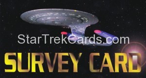 Star Trek Generations Trading Card Survey Card