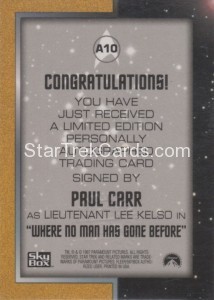 Star Trek The Original Series Season One A10 Back