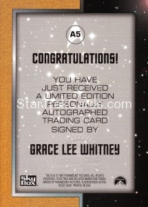 Star Trek The Original Series Season One Trading Card A5 Back