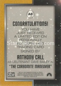 Star Trek The Original Series Season One Trading Card A8 Back
