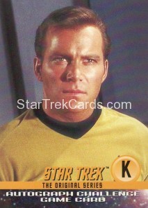 Star Trek The Original Series Season One Trading Card Autograph Challenge K