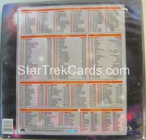 Star Trek The Original Series Season One Trading Card Binder Back