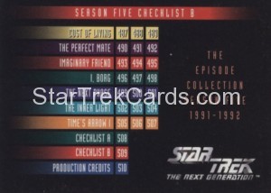 Star Trek The Next Generation Season Five Trading Card 509
