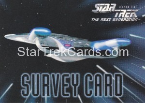 Star Trek The Next Generation Season Five Trading Card Survey Card