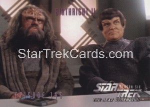 Star Trek The Next Generation Season Six Trading Card 587