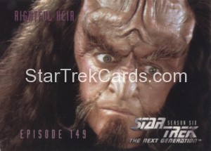 Star Trek The Next Generation Season Six Trading Card 606