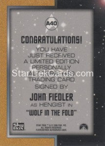 Star Trek The Original Series Season Two Trading Card A40 Back