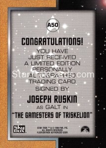 Star Trek The Original Series Season Two Trading Card A50 Back