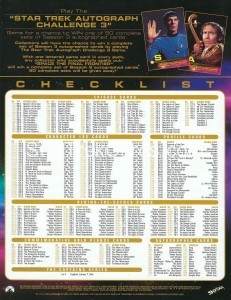 Star Trek The Original Series Season Three Trading Card Sell Sheet Back