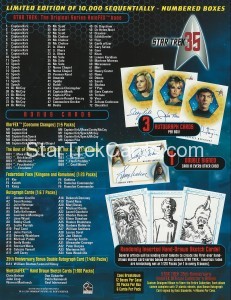 Star Trek The Original Series 35th Anniversary HoloFEX Sell Sheet Back