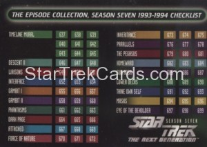Star Trek The Next Generation Season Seven Trading Card 721