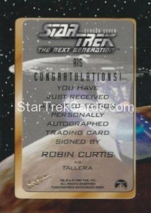 Star Trek The Next Generation Season Seven Trading Card A15 Back