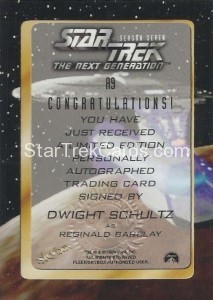 Star Trek The Next Generation Season Seven Trading Card A9 Back
