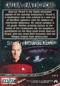 Star Trek The Next Generation Season Seven Trading Card Captains Card Back