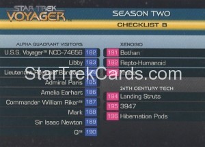 Star Trek Voyager Season Two Trading Card 179