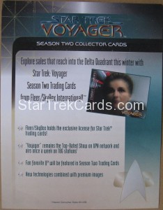 Star Trek Voyager Season Two Trading Card Sell Sheet Front