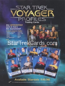 Star Trek Voyager Profiles Trading Card Sell Sheet