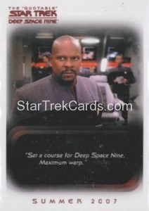 The Quotable Star Trek Deep Space Nine Trading Card P1