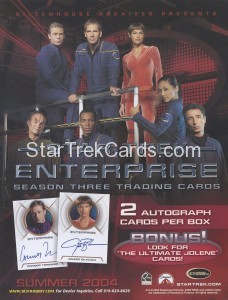 Enterprise Season Three Trading Card Sell Sheet Front