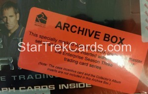Star Trek Enterprise Season Three Trading Card Archive Box Top Alternate