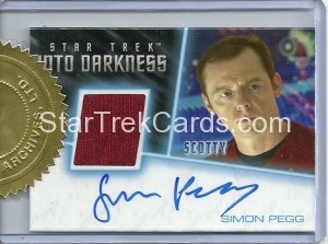 Star Trek Movies Trading Card Simon Pegg Autograph Costume