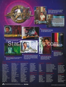 Star Trek Cinema 2000 Trading Card Sell Sheet Back