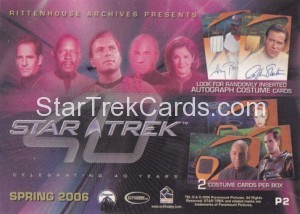 Star Trek 40th Anniversary Trading Card P2 Back