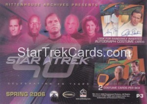 Star Trek 40th Anniversary Trading Card P3 Back
