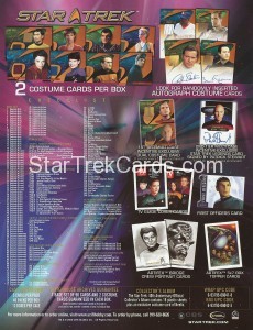 Star Trek 40th Anniversary Trading Card Sell Sheet Back