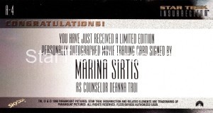 Star Trek Insurrection Trading Card A4 Back