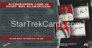 Star Trek Insurrection Trading Card Promo Card Back