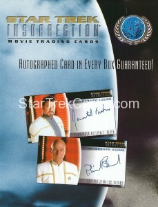 Star Trek Insurrection Trading Card Sell Sheet Front