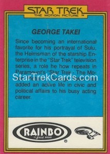 Star Trek The Motion Picture Rainbo Bread Trading Card 10 Back