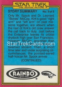 Star Trek The Motion Picture Rainbo Bread Trading Card 13 Back