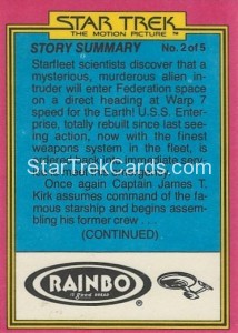 Star Trek The Motion Picture Rainbo Bread Trading Card 18 Back