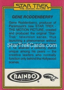 Star Trek The Motion Picture Rainbo Bread Trading Card 28 Back