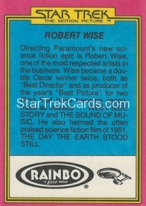 Star Trek The Motion Picture Rainbo Bread Trading Card 4 Back
