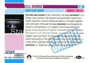 Star Trek The Next Generation Inaugural Edition Trading Card 00A Back