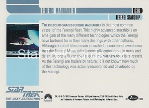 Star Trek The Next Generation Inaugural Edition Trading Card 036 Back