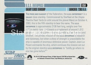 Star Trek The Next Generation Inaugural Edition Trading Card 05H Back