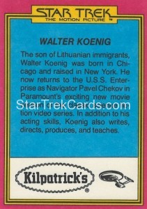 Star Trek The Motion Picture Kilpatrick’s Bread Trading Card Back 11