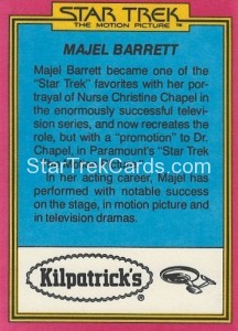 Star Trek The Motion Picture Kilpatrick’s Bread Trading Card Back 12