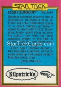 Star Trek The Motion Picture Kilpatrick’s Bread Trading Card Back 18