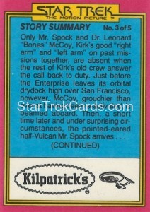 Star Trek The Motion Picture Kilpatrick’s Bread Trading Card Back 23