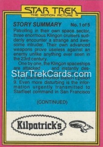 Star Trek The Motion Picture Kilpatrick’s Bread Trading Card Back 3
