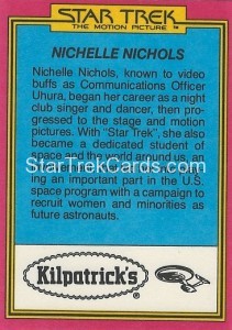 Star Trek The Motion Picture Kilpatrick’s Bread Trading Card Back 33