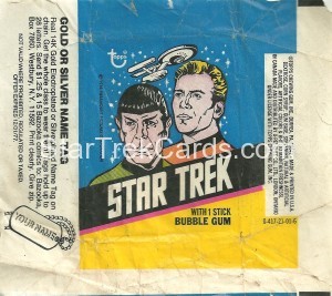 Star Trek Topps Trading Card Wrapper Name Tag