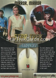 Star Trek The Original Series In Motion Trading Card 13 Back