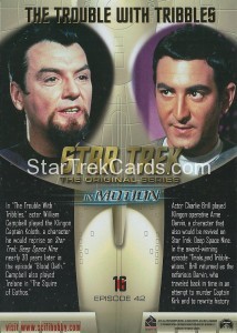 Star Trek The Original Series In Motion Trading Card 16 Back